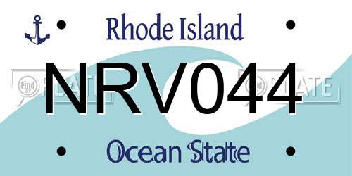 NRV044 Rhode Island License Plate