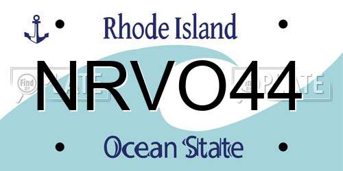 NRVO44 Rhode Island License Plate
