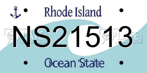 NS21513 Rhode Island License Plate