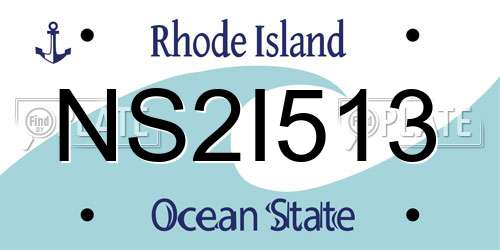NS2I513 Rhode Island License Plate