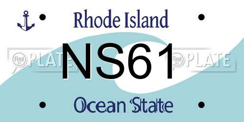 NS61 Rhode Island License Plate