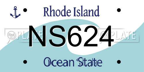 NS624 Rhode Island License Plate