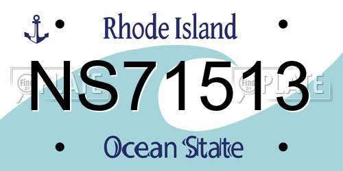 NS71513 Rhode Island License Plate