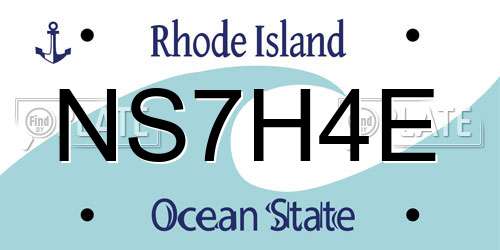NS7H4E Rhode Island License Plate