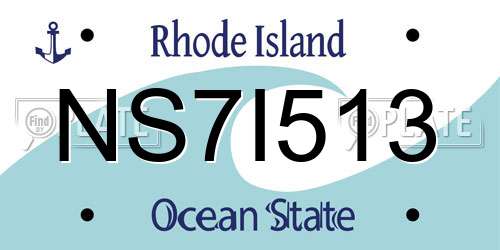 NS7I513 Rhode Island License Plate