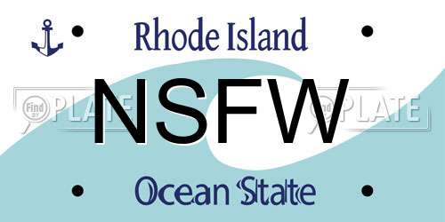 NSFW Rhode Island License Plate