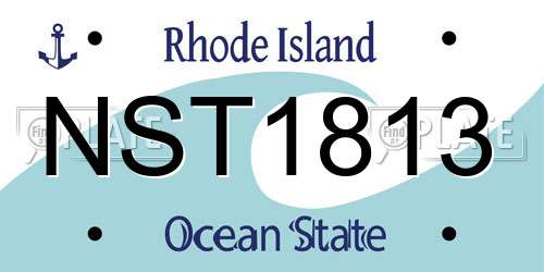 NST1813 Rhode Island License Plate