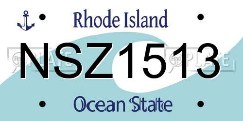 NSZ1513 Rhode Island License Plate