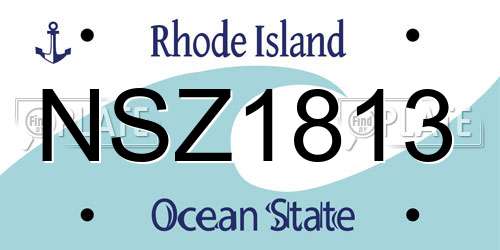 NSZ1813 Rhode Island License Plate