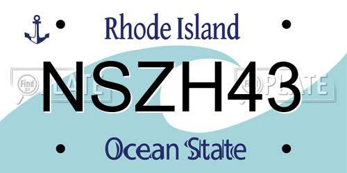 NSZH43 Rhode Island License Plate