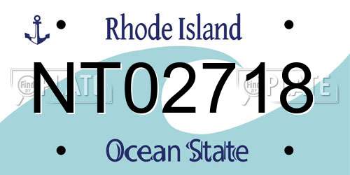 NT02718 Rhode Island License Plate