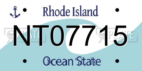 NT07715 Rhode Island License Plate
