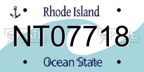NT07718 Rhode Island License Plate