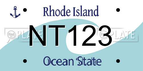 NT123 Rhode Island License Plate