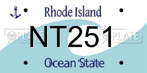 NT251 Rhode Island License Plate