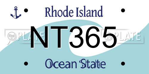 NT365 Rhode Island License Plate