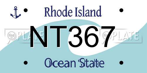 NT367 Rhode Island License Plate