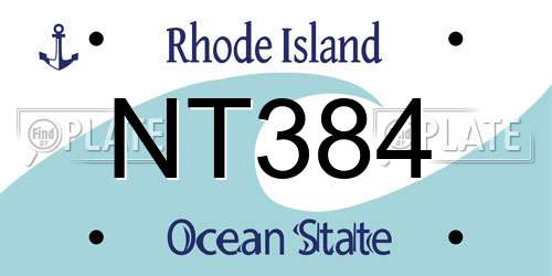 NT384 Rhode Island License Plate