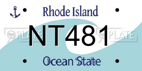 NT481 Rhode Island License Plate