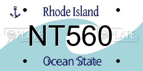 NT560 Rhode Island License Plate