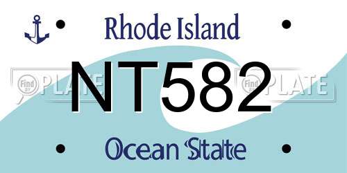NT582 Rhode Island License Plate