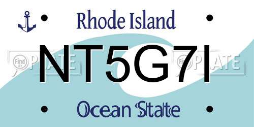 NT5G7I Rhode Island License Plate