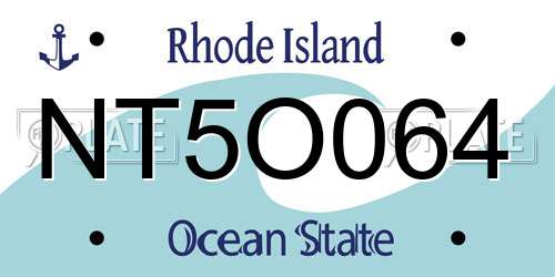 NT5O064 Rhode Island License Plate