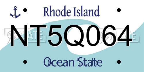 NT5Q064 Rhode Island License Plate