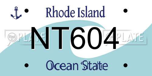 NT604 Rhode Island License Plate