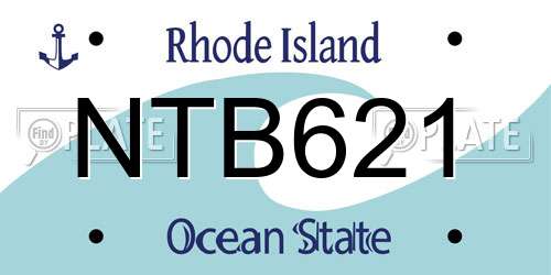 NTB621 Rhode Island License Plate
