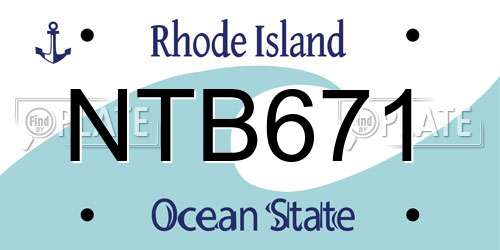 NTB671 Rhode Island License Plate