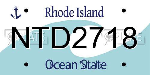 NTD2718 Rhode Island License Plate