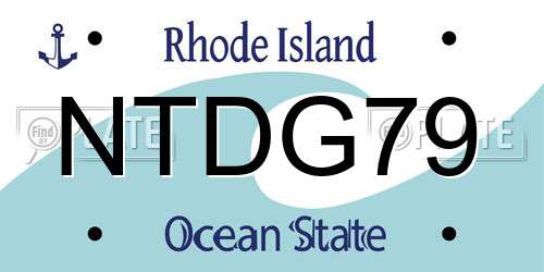 NTDG79 Rhode Island License Plate