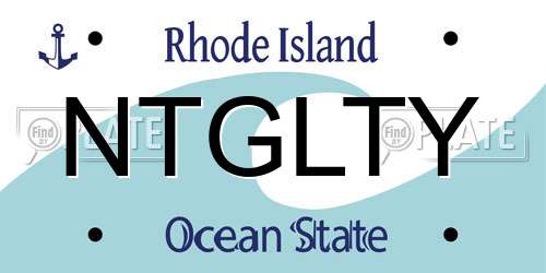NTGLTY Rhode Island License Plate