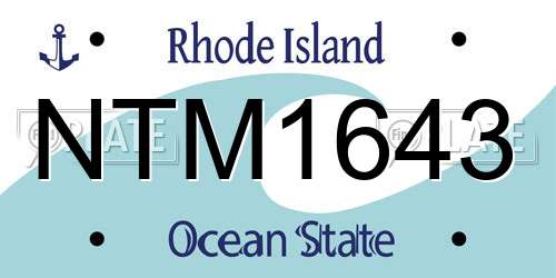 NTM1643 Rhode Island License Plate