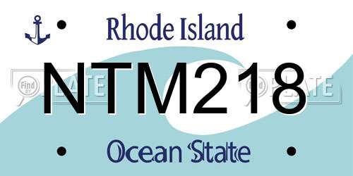 NTM218 Rhode Island License Plate