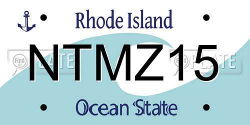 NTMZ15 Rhode Island License Plate