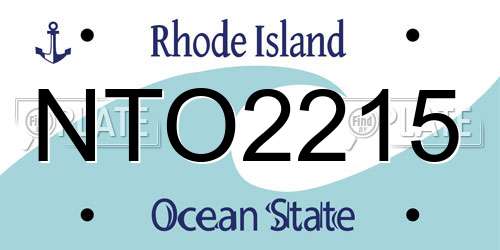 NTO2215 Rhode Island License Plate