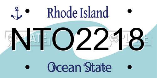 NTO2218 Rhode Island License Plate