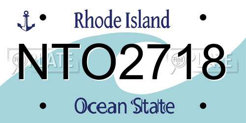 NTO2718 Rhode Island License Plate
