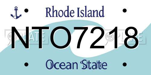 NTO7218 Rhode Island License Plate
