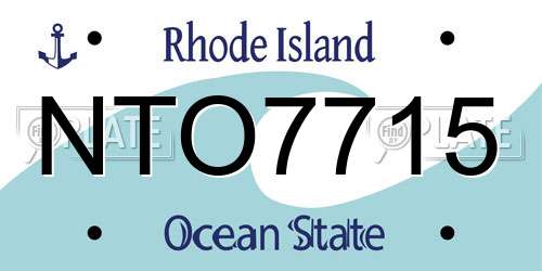 NTO7715 Rhode Island License Plate