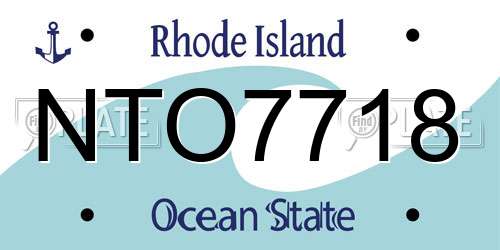 NTO7718 Rhode Island License Plate