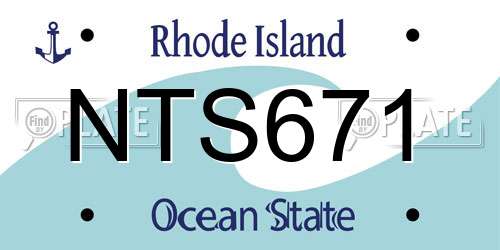 NTS671 Rhode Island License Plate