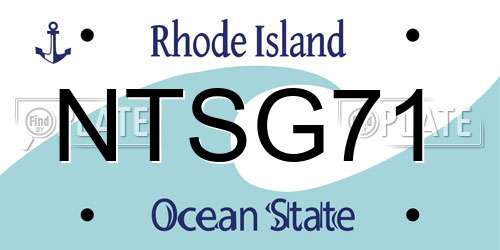 NTSG71 Rhode Island License Plate