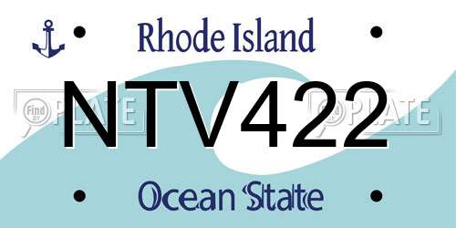 NTV422 Rhode Island License Plate