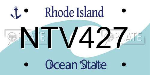 NTV427 Rhode Island License Plate