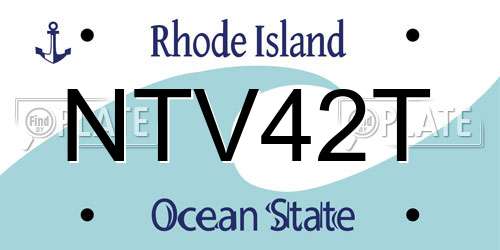 NTV42T Rhode Island License Plate