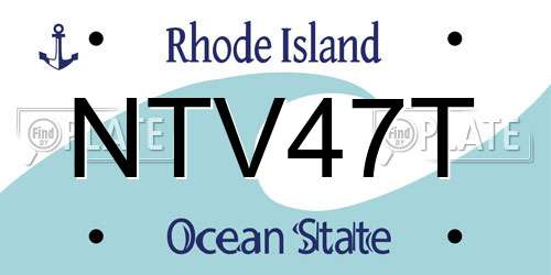 NTV47T Rhode Island License Plate