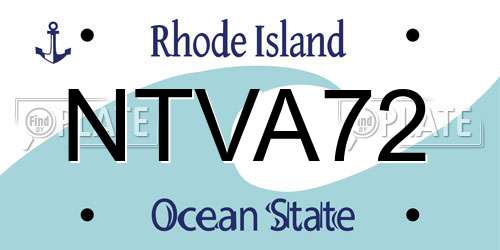 NTVA72 Rhode Island License Plate